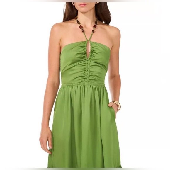 1 State Green Halter Dress with wooden beads - Picture 1 of 4